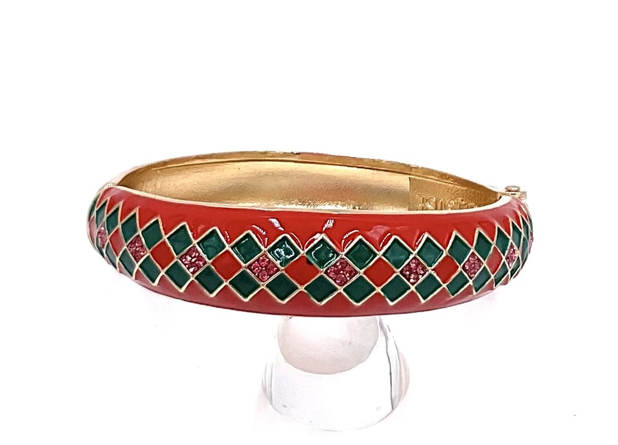 ARGELOUSE ROUGE VERT SWAROVSKIS ROSE