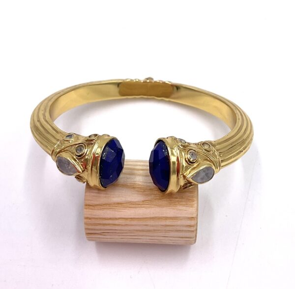 NIIKI PARIS JONC PLAQUE OR LAPIS & PIERRES DE  LUNE