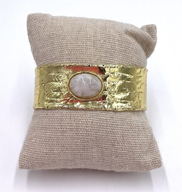 NIIKI PARIS JONC DEVOTION LAITON DORE OR FIN PIERRE DE LUNE