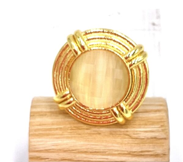 ARGELOUSE BAGUE LAITON PLAQUE OR JAUNE PAILLE