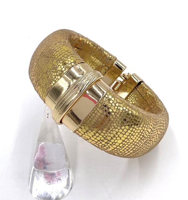 ARGELOUSE JONC PARADIS CUIR DORE LAITON PLAQUE OR